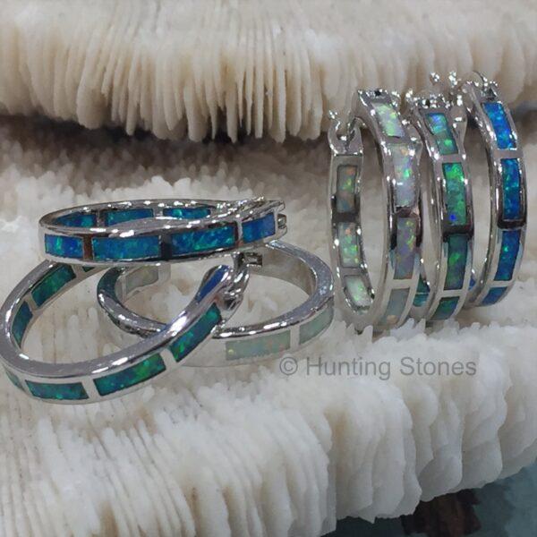 Fire Opal Hoop Earrings