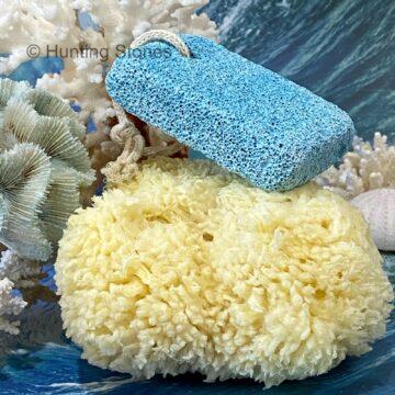Hunting Stones Natural Sea Sponge and Pumice Expoliating Stone Set