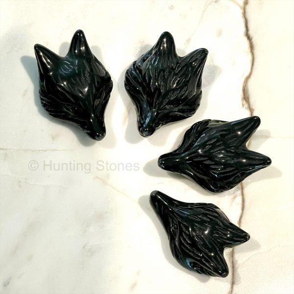 Obsidian Wolf Leather Necklace