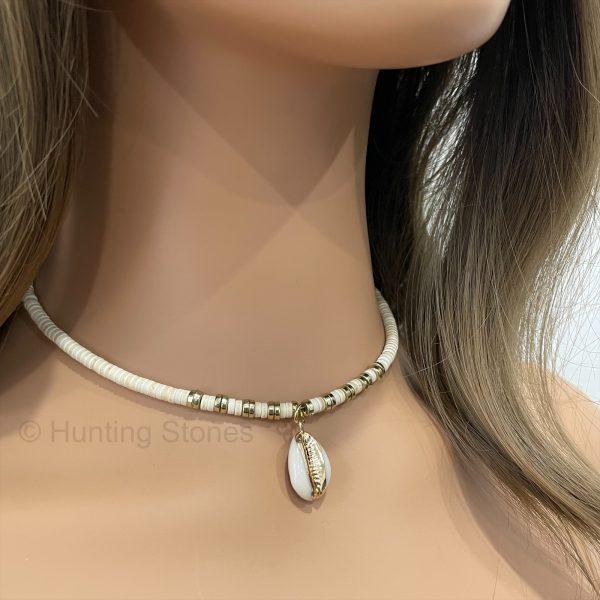 Natural Heishi Bead Shell Necklace