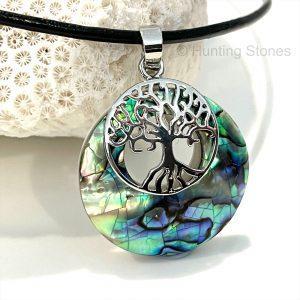 Shell Tree of Life Leather Necklace