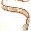 Pink Opal Leather Wrap Bracelet