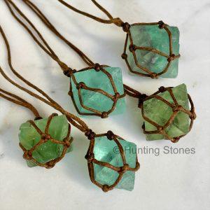 Wrapped Flourite Crystal Necklace