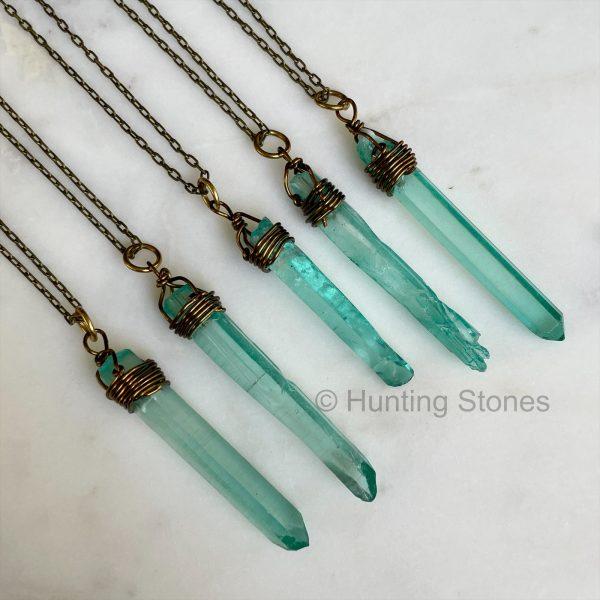 Aqua Titanium Crystal Necklace