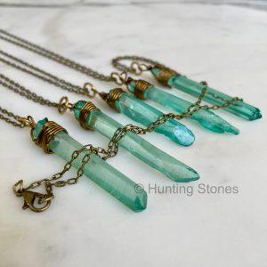 Aqua Titanium Crystal Necklace