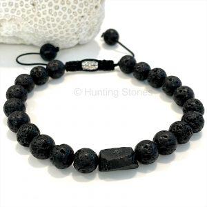 Unisex Tourmaline Lava Bracelet