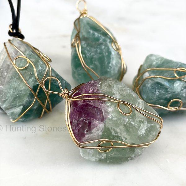 Wrapped Flourite Crystal Necklace