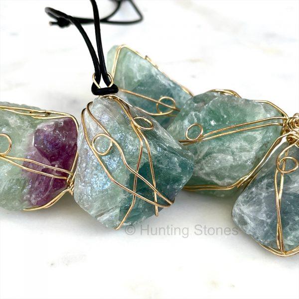 Wrapped Flourite Crystal Necklace