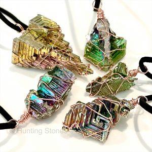 Unisex Rainbow Crystal Bismuth Necklace