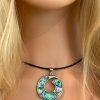 Shell Spiral Leather Necklace