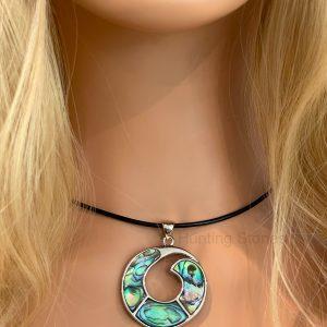 Shell Spiral Leather Necklace
