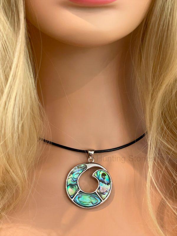 Shell Spiral Leather Necklace