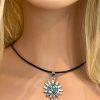 Shell Sun Leather Necklace