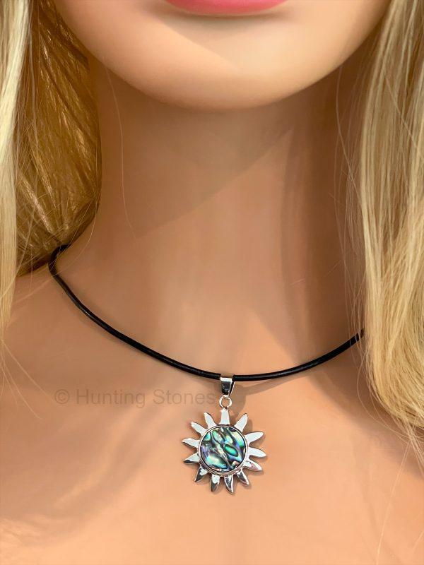 Shell Sun Leather Necklace