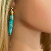 Blue Sea Sediment Jasper Gold Earrings