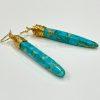 Blue Sea Sediment Jasper Gold Earrings