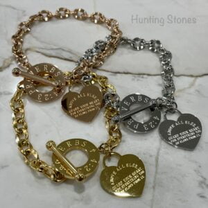 Quality Stainless Steel Proverb Heart Bracelet - Guard Your Heart  17.5cm - 3 Colours