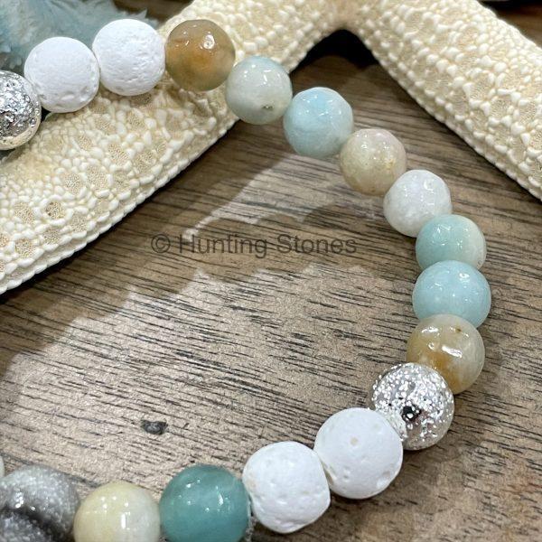 Amazonite Silver Lava Bracelet