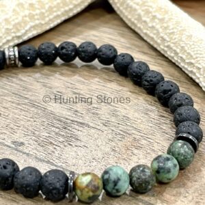 Unisex African Turquoise Lava Bracelet