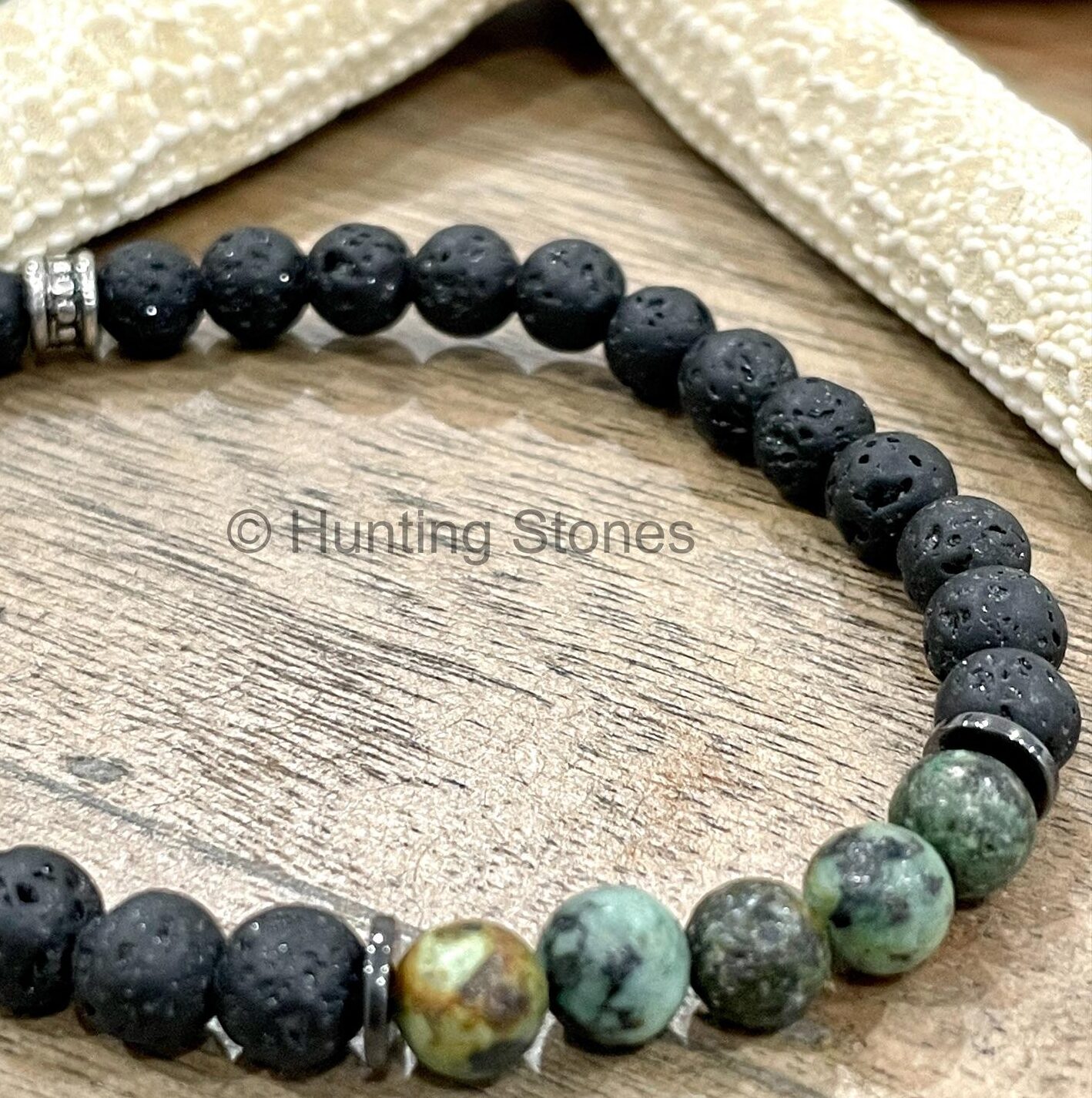 Unisex African Turquoise Lava Bracelet