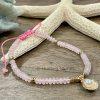 Rose Quartz Shell with Pearl Bracelet
