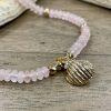 Rose Quartz Shell with Pearl Bracelet