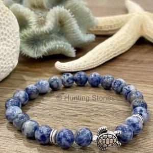 Sodalite Blue Spot Jasper Turtle Bracelet
