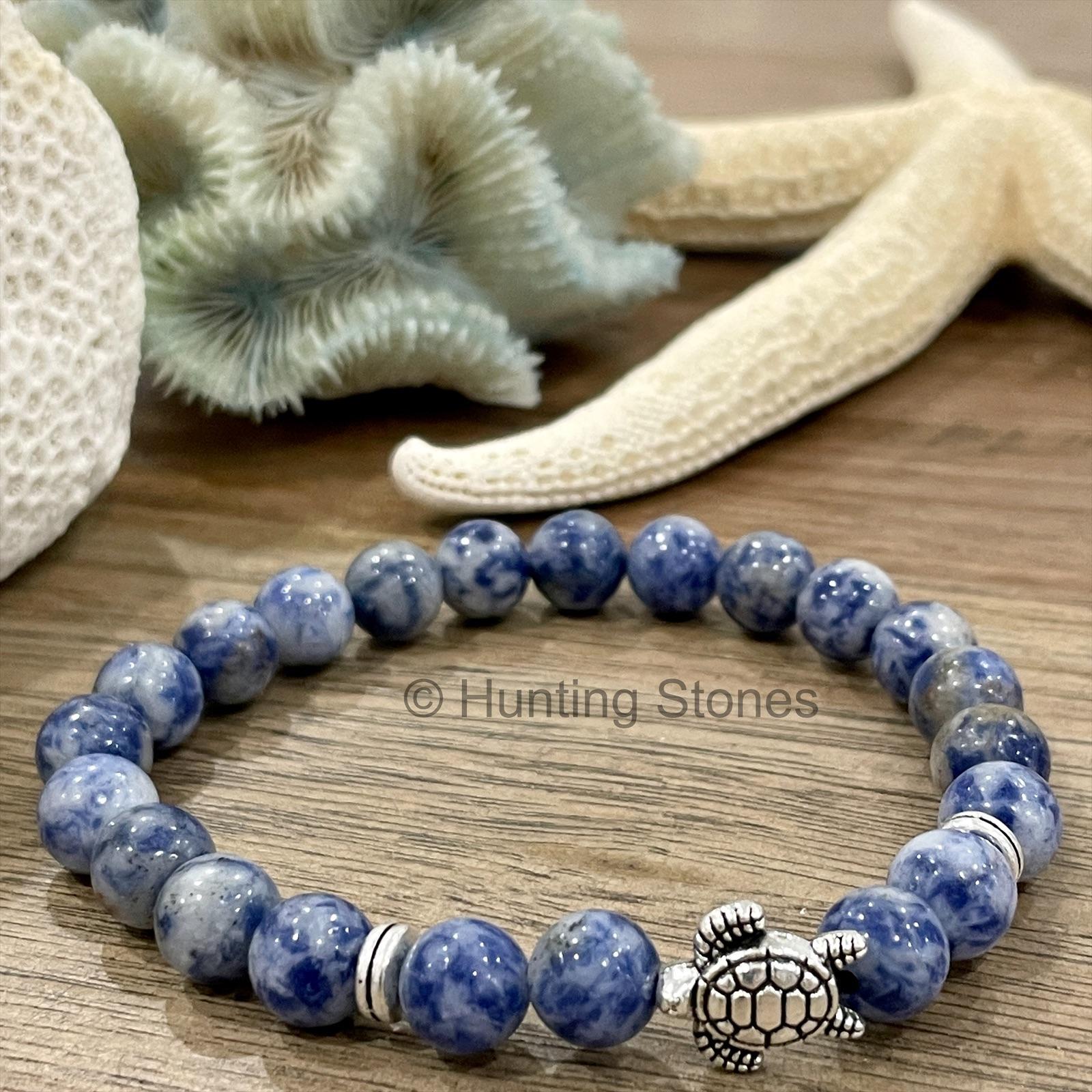 Sodalite Blue Spot Jasper Turtle Bracelet