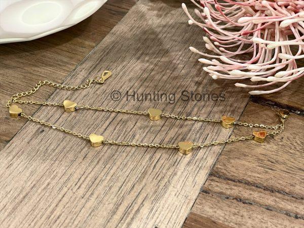 Gold Double Layer Heart Bracelet
