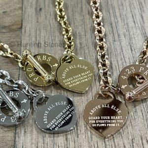 Proverb Heart Necklace