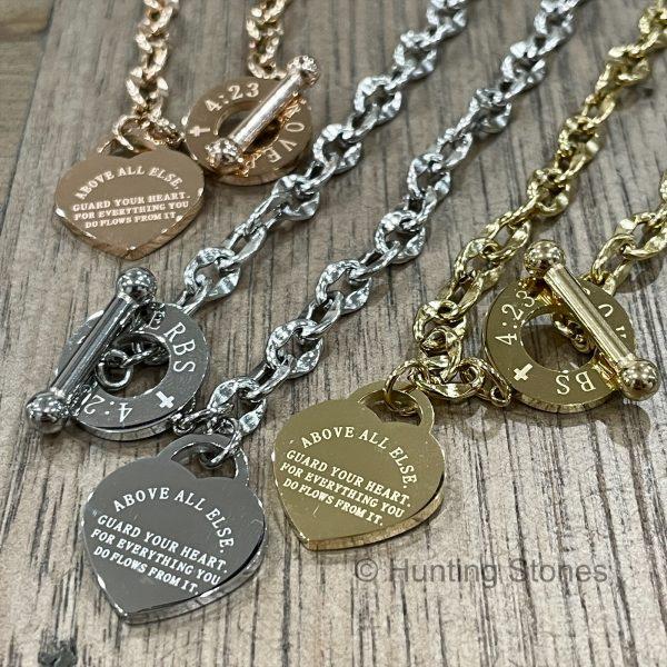 Proverb Heart Necklace
