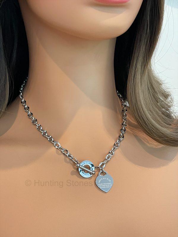 Silver Proverb Heart Necklace