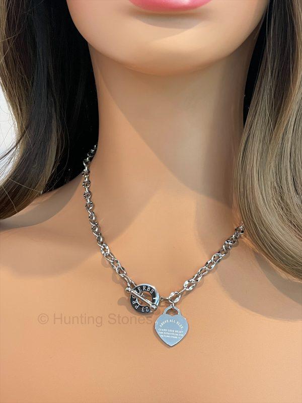 Silver Proverb Heart Necklace