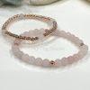 Rose Quartz Layer Bracelet Set