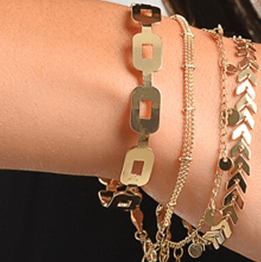 Gold Layer Bracelet Set