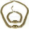 Chunky Double D Gold Bracelet and Necklace