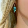 Leaf Fire Opal Earrings