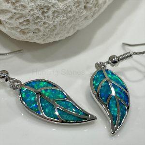 Leaf Fire Opal Earrings
