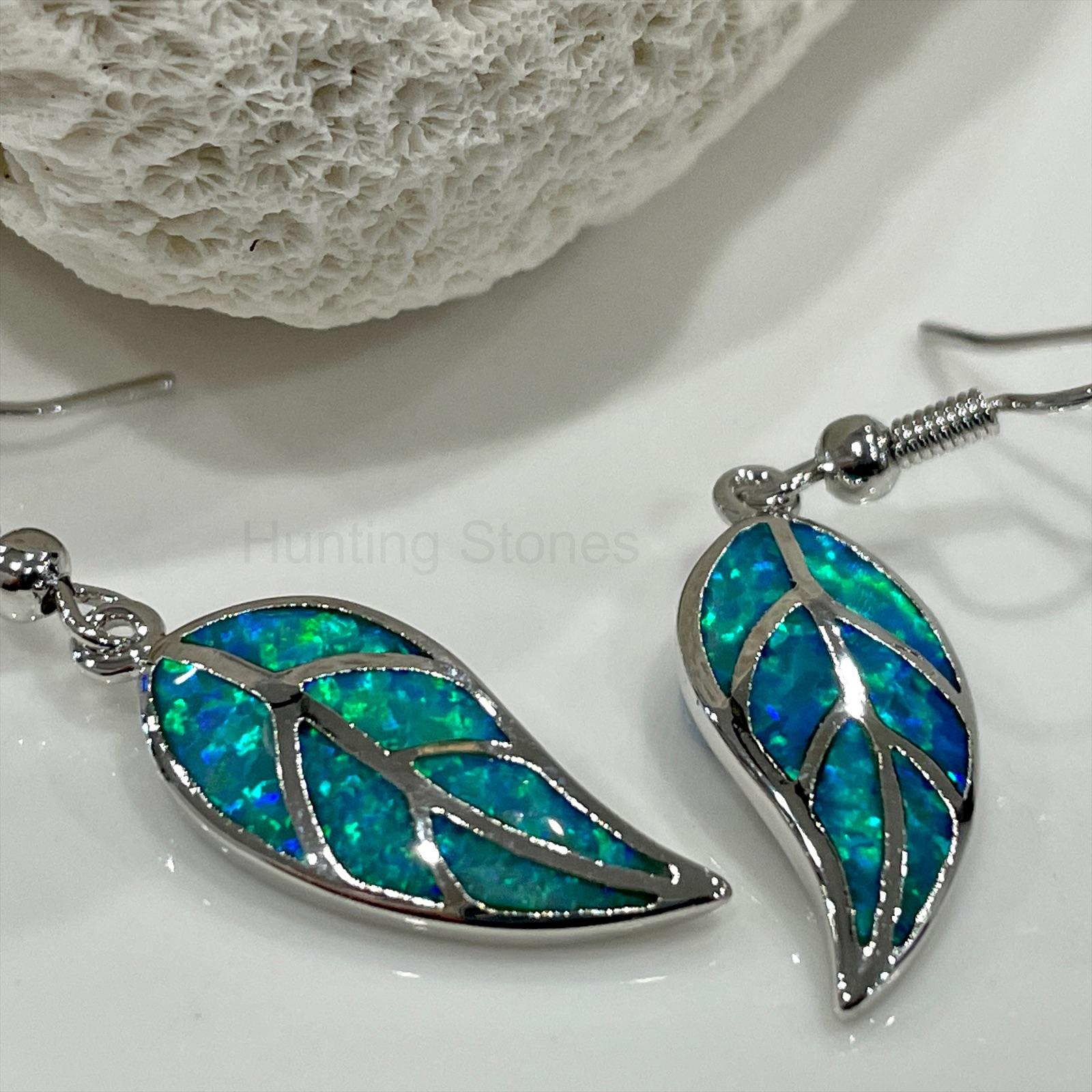 Leaf Fire Opal Earrings