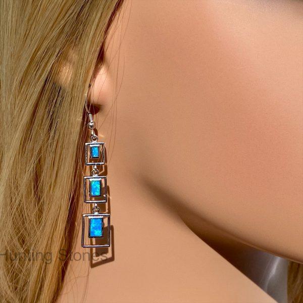 Drop Fire Opal Earrings