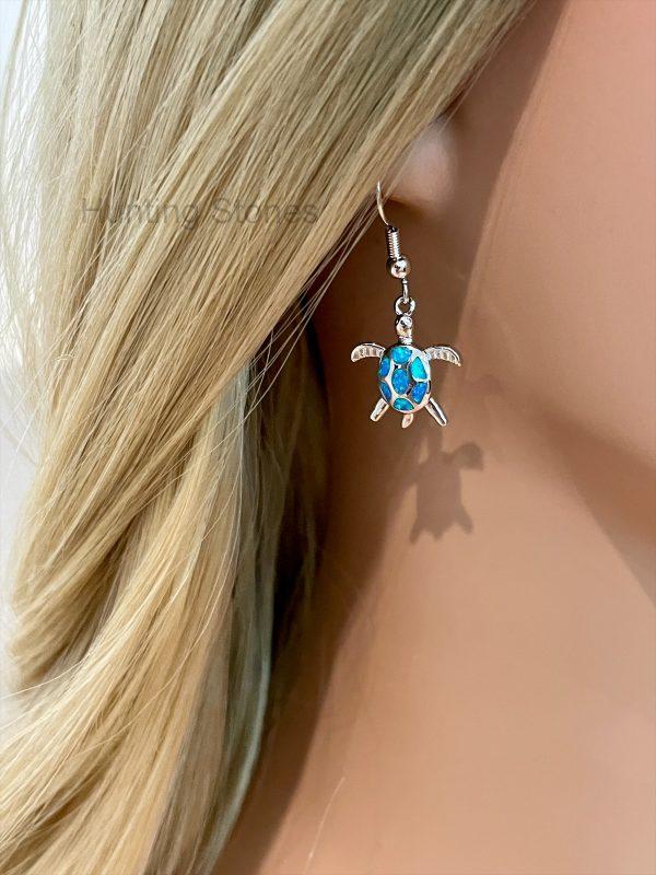 Sea Turtle Fire Opal Earrings