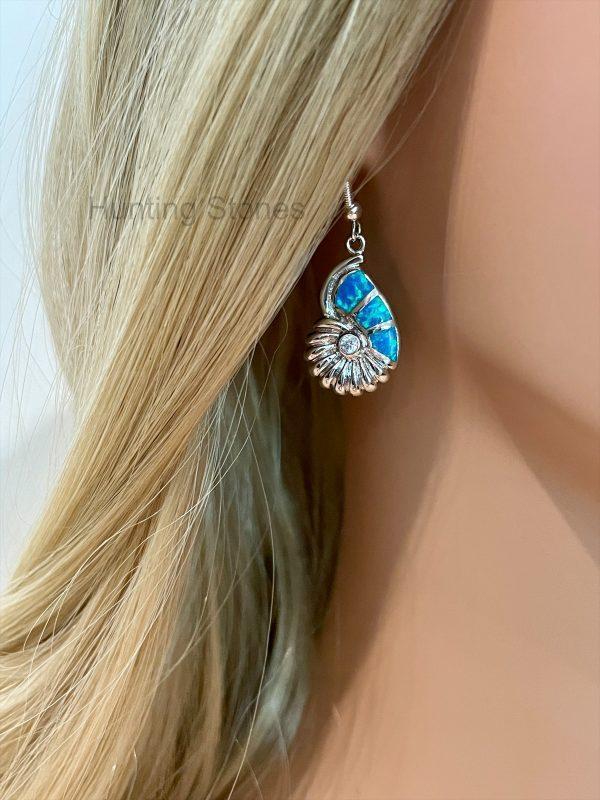 Shell Fire Opal Earrings