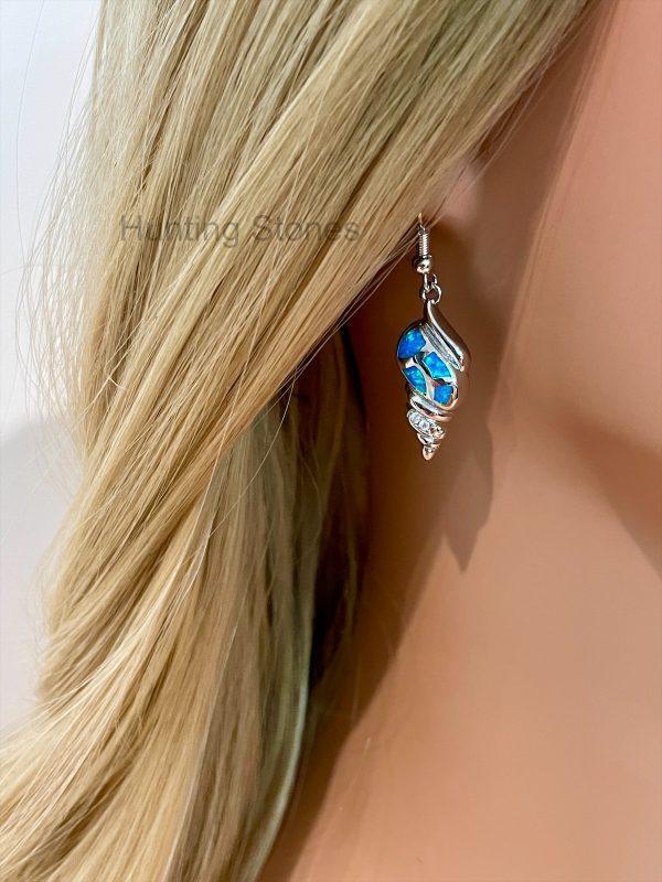 Shell Fire Opal Earrings