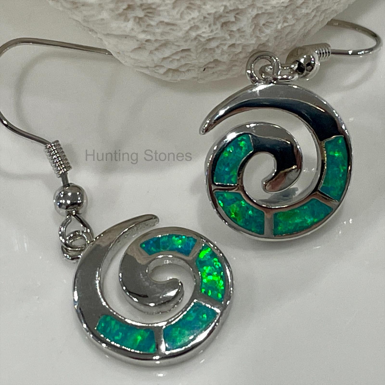 Spiral Fire Opal Earrings