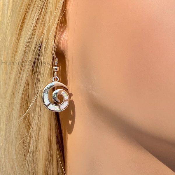 Spiral Fire Opal Earrings