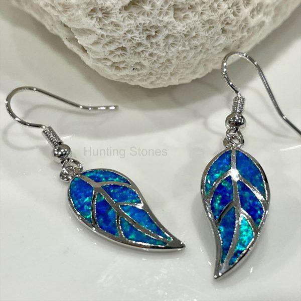 Leaf Fire Opal Earrings