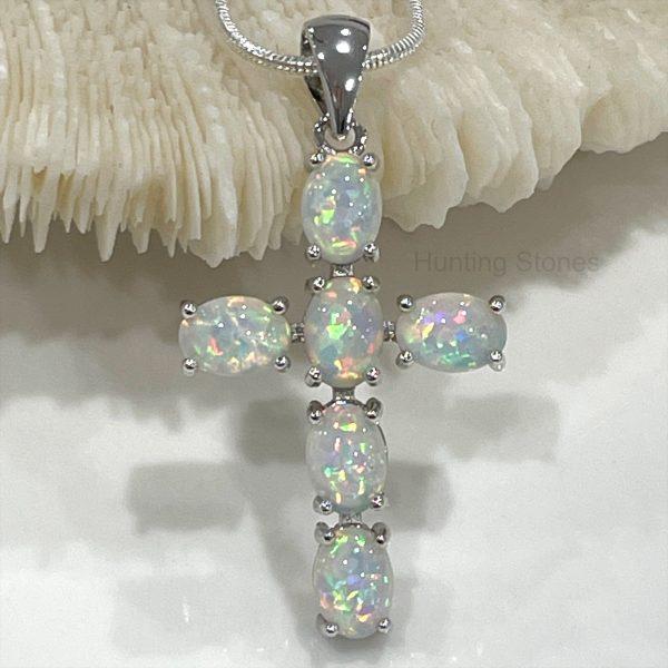 Cross Fire Opal Necklace