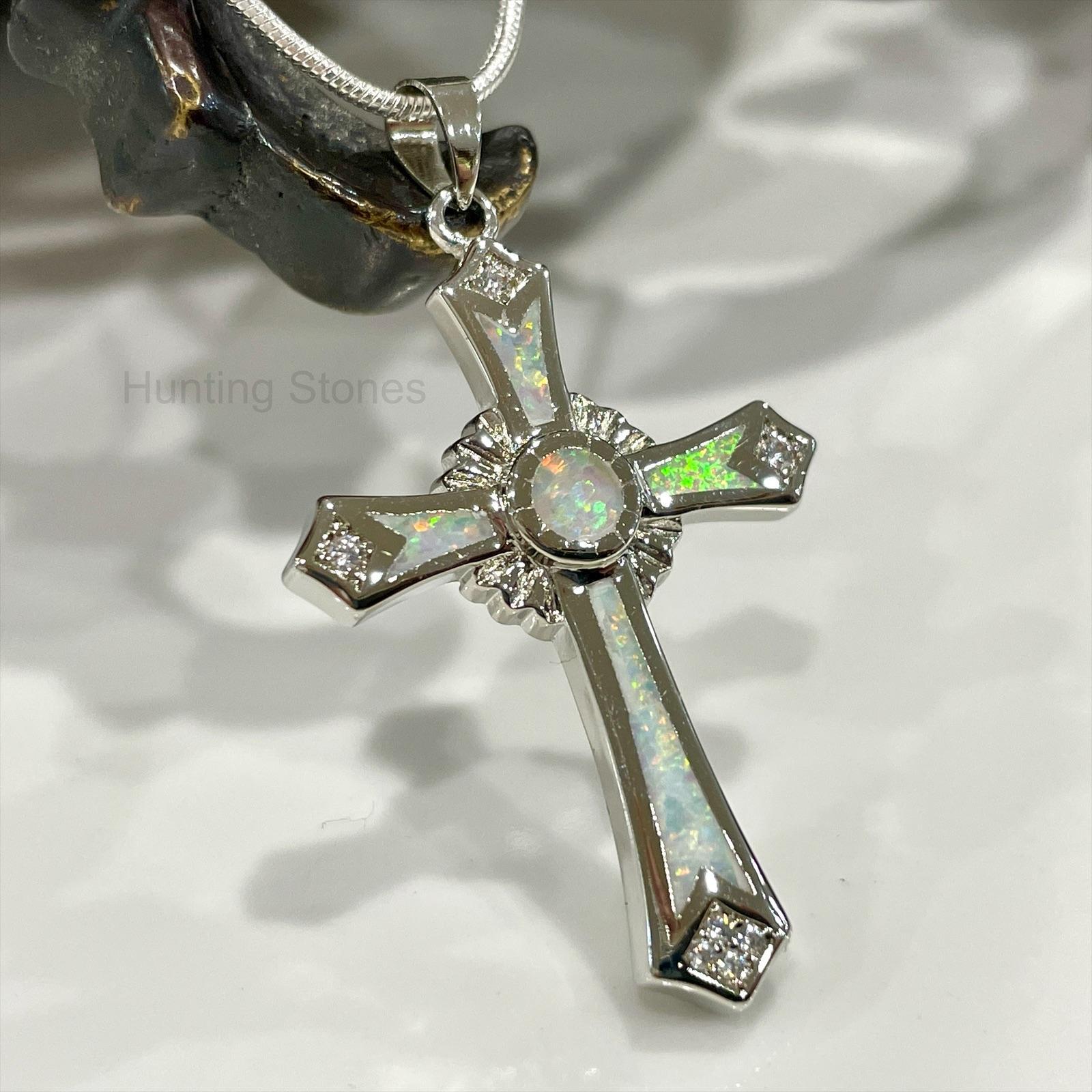Cross Fire Opal Necklace