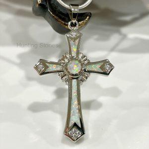 Cross Fire Opal Necklace