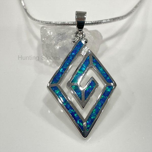 Greek Key Fire Opal Necklace